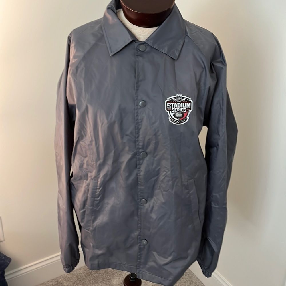 New 2023 Gray NHL Stadium Series Raleigh North Carolina Hurricanes Snap Jacket